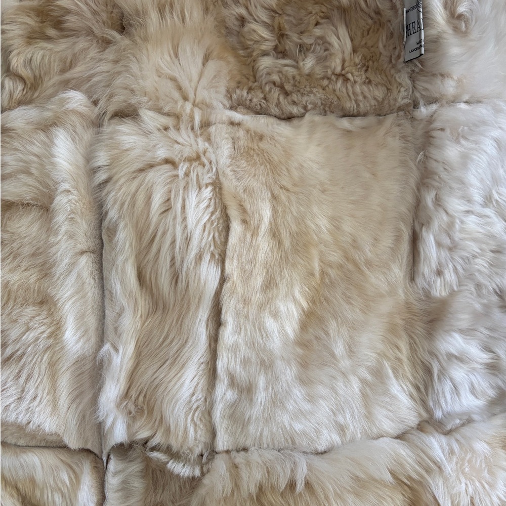 100% Shearling Full Length Camel/Ivory Vintage Coat - Picture 13 of 16